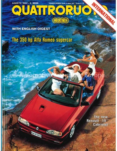 1992 QUATTRORUOTE MAGAZINE 442 ITALIAANS