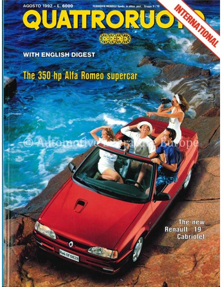 1992 QUATTRORUOTE MAGAZIN 442 ITALIENISCH