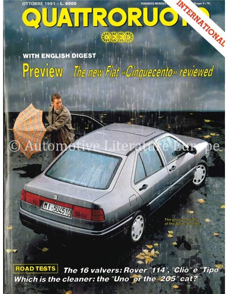 1992 QUATTRORUOTE MAGAZIN 432 ITALIENISCH