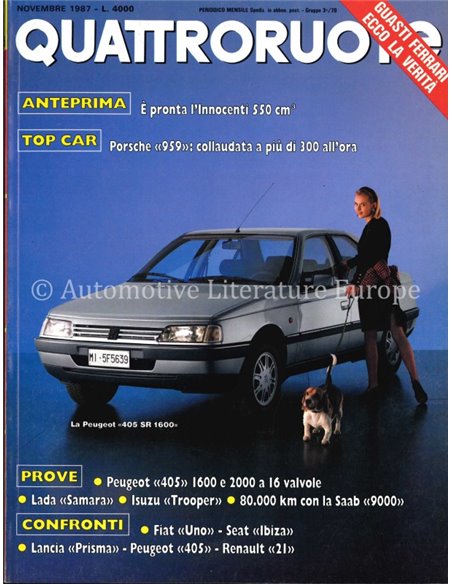 1987 QUATTRORUOTE MAGAZINE 385 ITALIAANS