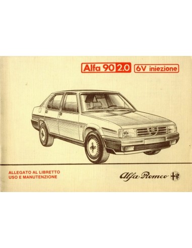 1986 ALFA ROMEO 90 2.0 6V INIEZIONE BETRIEBSANLEITUNG ANLAGE ITALIENISCH