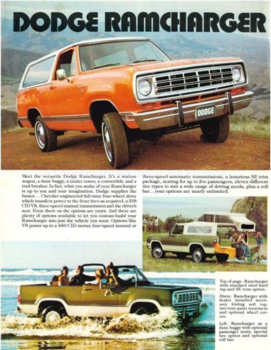 1974 DODGE RAMCHARGER PROSPEKT ENGLISCH