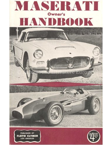 MASERATI OWNERS HANDBOOK - HANS TANNER