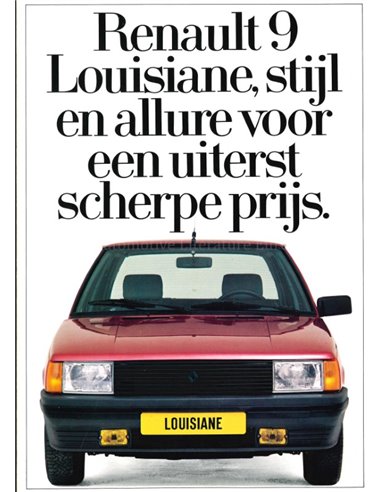 1986 RENAULT 9 LOUISIANE BROCHURE NIEDERLÄNDISCH