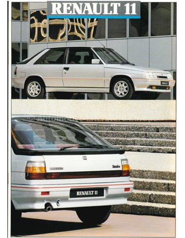 1988 RENAULT 11 BROCHURE NIEDERLÄNDISCH