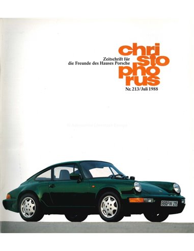 1988 PORSCHE CHRISTOPHORUS MAGAZINE 213 GERMAN