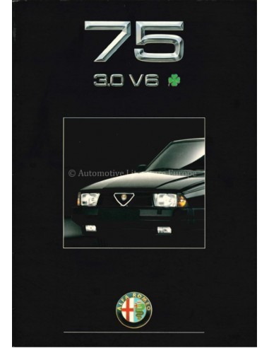 1990 ALFA ROMEO 75 3.0 V6 QV BROCHURE FRENCH