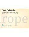 1987 VOLKSWAGEN GOLF CABRIOLET OWNERS MANUAL GERMAN