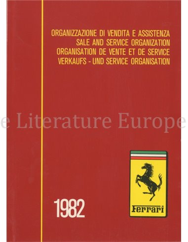 1982 FERRARI VERKOOP & SERIVCE ORGANISATIE INSTRUCTIEBOEKJE 232/82