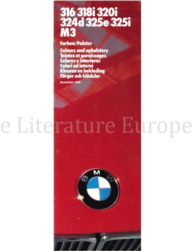 1986 BMW 3ER FARBEN UND POLSTER PROSPEKT