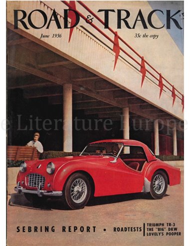 1956 ROAD AND TRACK MAGAZINE JUNI ENGLISCH