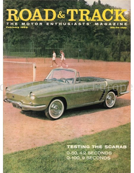 1959 ROAD AND TRACK MAGAZINE FEBRUAR ENGLISCH