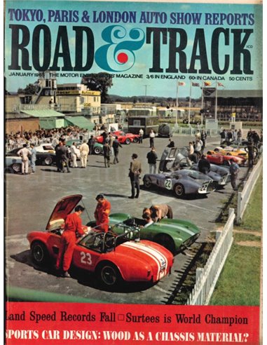 1965 ROAD AND TRACK MAGAZINE JANUAR ENGLISCH