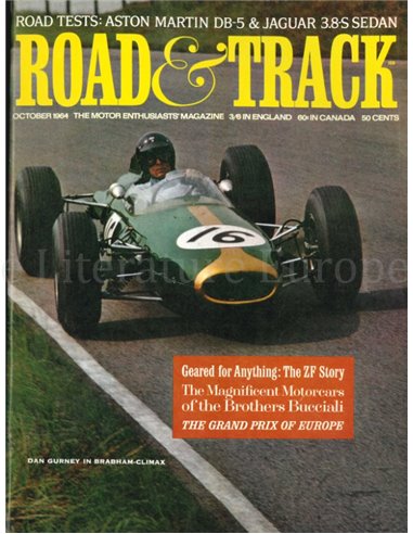 1964 ROAD AND TRACK MAGAZINE OKTOBER ENGLISCH