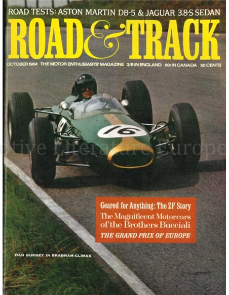 1964 ROAD AND TRACK MAGAZINE OKTOBER ENGLISCH