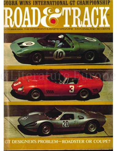 1965 ROAD AND TRACK MAGAZINE OCKTOBER ENGLISCH