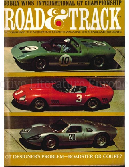1965 ROAD AND TRACK MAGAZINE OKTOBER ENGELS