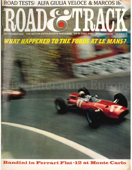 1965 ROAD AND TRACK MAGAZINE SEPTEMBER ENGELS