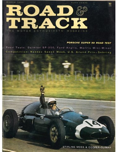 1960 ROAD AND TRACK MAGAZINE MAART ENGELS