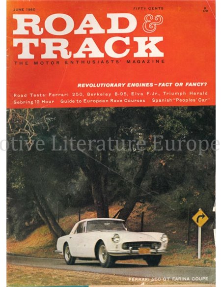 1960 ROAD AND TRACK MAGAZINE JUNI ENGLISCH