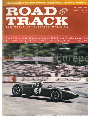 1960 ROAD AND TRACK MAGAZINE OKTOBER ENGLISCH