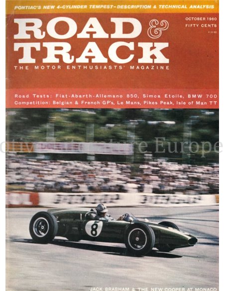 1960 ROAD AND TRACK MAGAZINE OKTOBER ENGLISCH