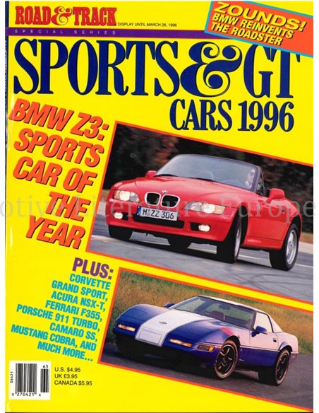 1996 ROAD AND TRACK MAGAZINE MÄRZ ENGLISCH