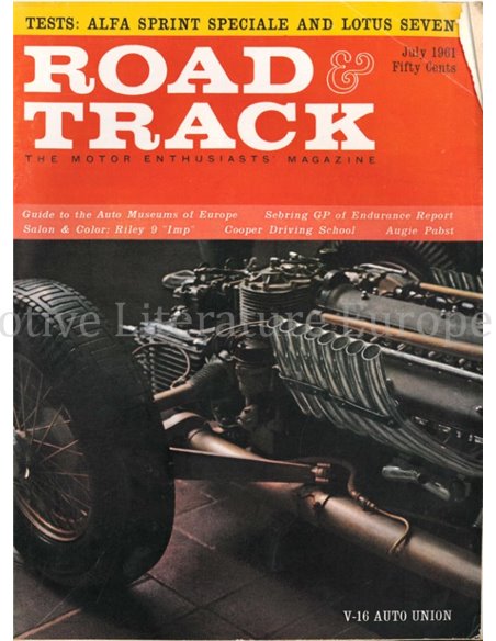 1961 ROAD AND TRACK MAGAZINE JULI ENGLISH