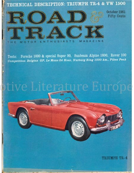 1961 ROAD AND TRACK MAGAZINE OKTOBER ENGLISCH