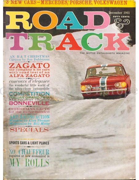 1961 ROAD AND TRACK MAGAZINE DEZEMBER ENGLISCH