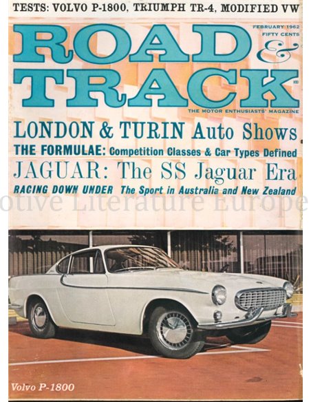 1962 ROAD AND TRACK MAGAZINE FEBRUAR ENGLISCH