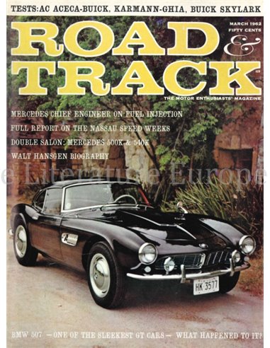 1962 ROAD AND TRACK MAGAZINE MAART ENGELS