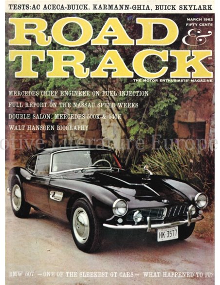 1962 ROAD AND TRACK MAGAZINE MAART ENGELS