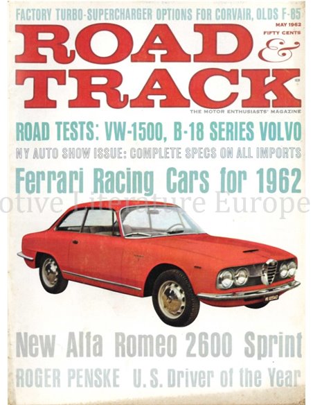 1962 ROAD AND TRACK MAGAZINE MAI ENGLISCH