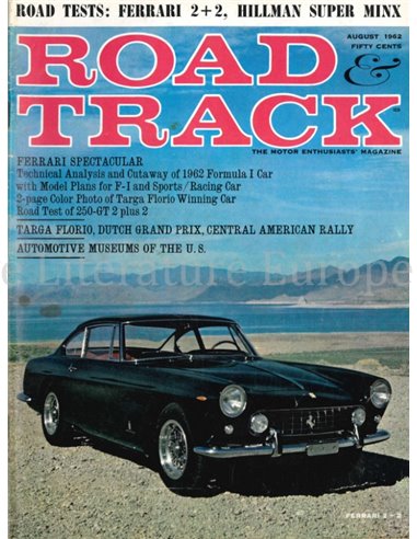 1962 ROAD AND TRACK MAGAZINE AUGUST ENGLISH