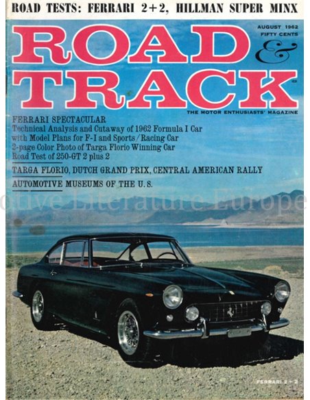 1962 ROAD AND TRACK MAGAZINE AUGUST ENGLISCH