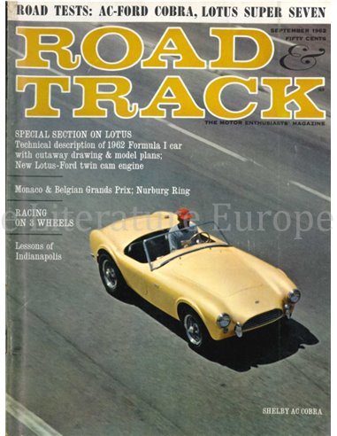 1962 ROAD AND TRACK MAGAZINE SEPTEMBER ENGELS