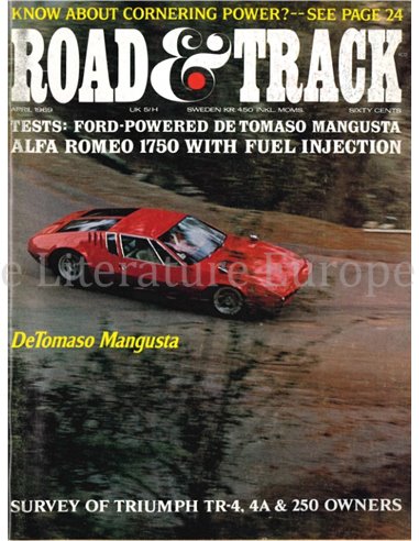 1969 ROAD AND TRACK MAGAZINE APRIL ENGLISCH