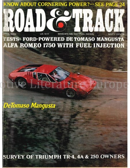 1969 ROAD AND TRACK MAGAZINE APRIL ENGLISCH