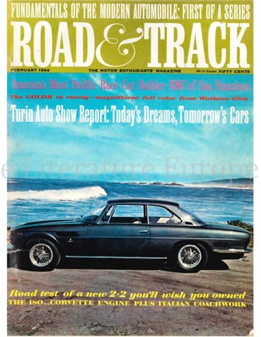 1964 ROAD AND TRACK MAGAZINE FEBRUAR ENGLISCH