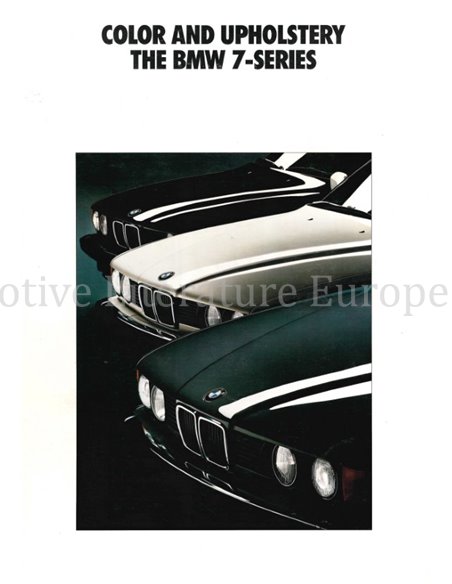 1991 BMW 7 SERIE COLOUR AND UPHOLSTERY BROCHURE