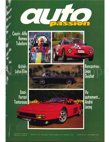 1986 AUTO PASSION MAGAZINE 1 FRENCH