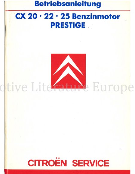 1987 CITROEN CX PRESTIGE OWNERS MANUAL GERMAN