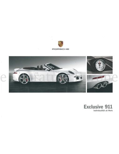 2013 PORSCHE 911 CARRERA EXCLUSIVE HARDCOVER BROCHURE DUITS