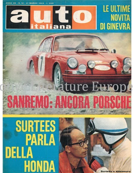 1968 AUTO ITALIANA MAGAZIN 12 ITALIENISCH