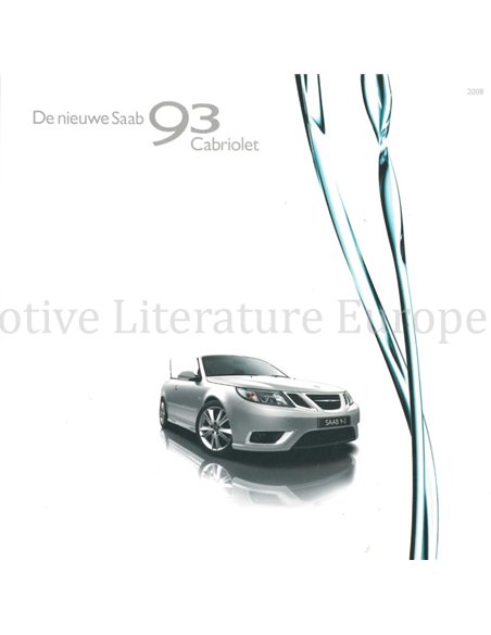 2008 SAAB 93 CABRIOLET BROCHURE NEDERLANDS