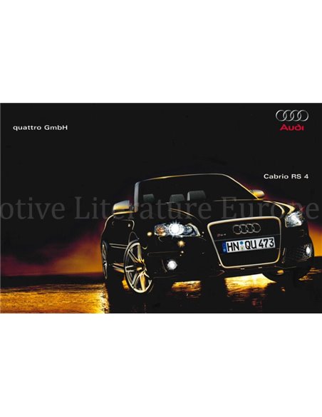 2006 AUDI RS4 CONVERTIBLE BROCHURE SPANISH