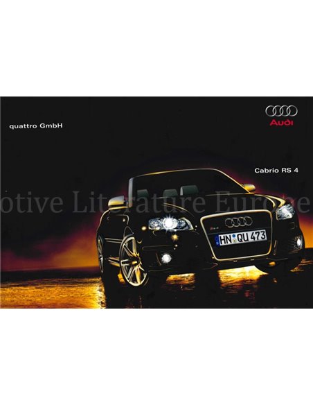 2006 AUDI RS4 CONVERTIBLE BROCHURE SPANISH