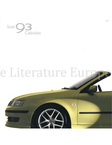 2005 SAAB 93 CABRIOLET BROCHURE NEDERLANDS