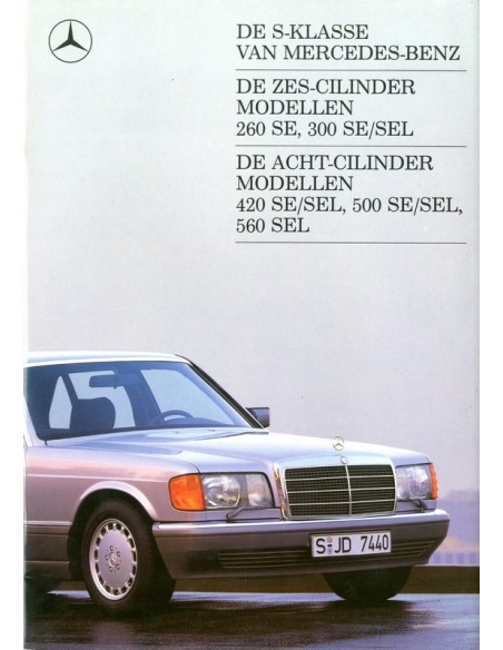 1987 MERCEDES BENZ S KLASSE BROCHURE NEDERLANDS